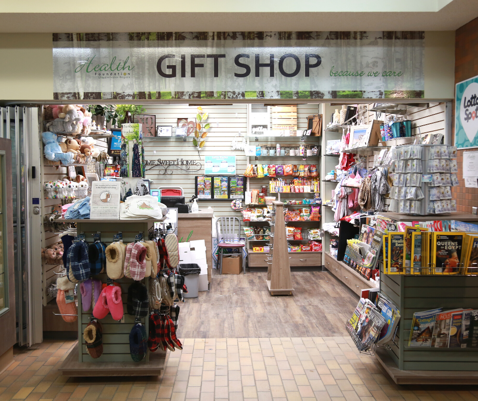 The outside of the Lloydminster Hospital Gift Shop. There is a variety of options that you can purchase.  